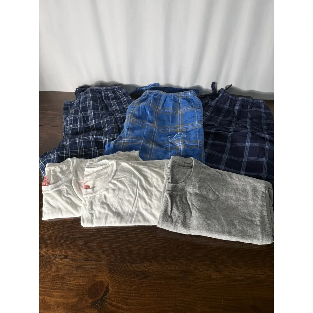 Mens‎ Sleepwear Bundle XL Detroit Lions High Sierra Stafford Hanes Pajamas 6pc